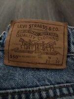 Vintage x "made in USA" Levi's 550 Orange Tab Relaxed Fit STUDENT Blue Jean