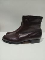 Vintage x 80s "made in Switzerland" BALLY Red Leather Mid Ankle Zipper Boots