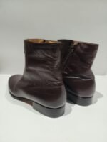 Vintage x 80s "made in Switzerland" BALLY Red Leather Mid Ankle Zipper Boots - Image 3