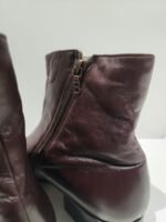 Vintage x 80s "made in Switzerland" BALLY Red Leather Mid Ankle Zipper Boots - Image 4