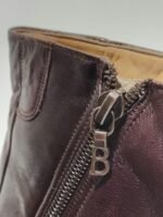 Vintage x 80s "made in Switzerland" BALLY Red Leather Mid Ankle Zipper Boots - Image 5