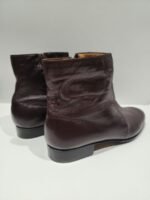 Vintage x 80s "made in Switzerland" BALLY Red Leather Mid Ankle Zipper Boots - Image 6