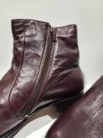 Vintage x 80s "made in Switzerland" BALLY Red Leather Mid Ankle Zipper Boots - Image 8