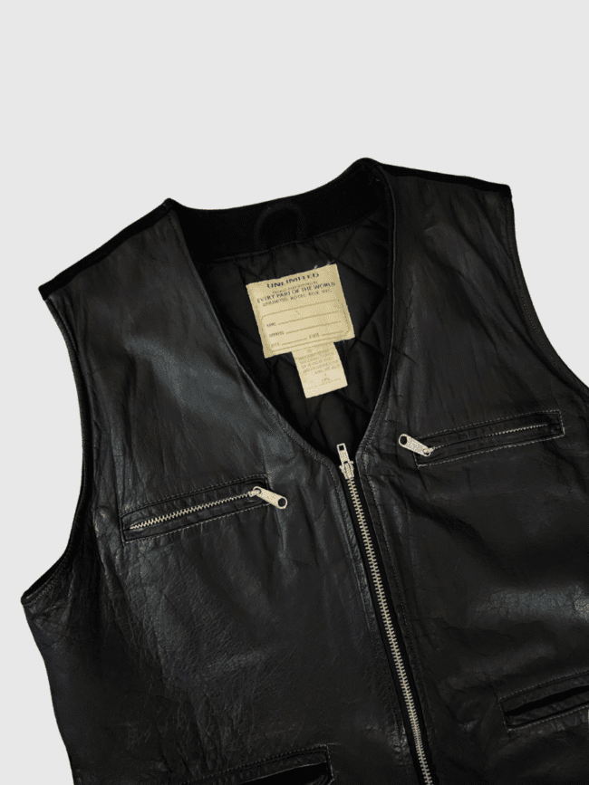 Vintage x 80s UNLIMITED Genuine Leather- Wool Men's Biker Vest - Image 10