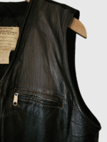 Vintage x 80s UNLIMITED Genuine Leather- Wool Men's Biker Vest - Image 2