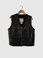 Vintage x 80s UNLIMITED Genuine Leather- Wool Men's Biker Vest