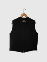 Vintage x 80s UNLIMITED Genuine Leather- Wool Men's Biker Vest - Image 7