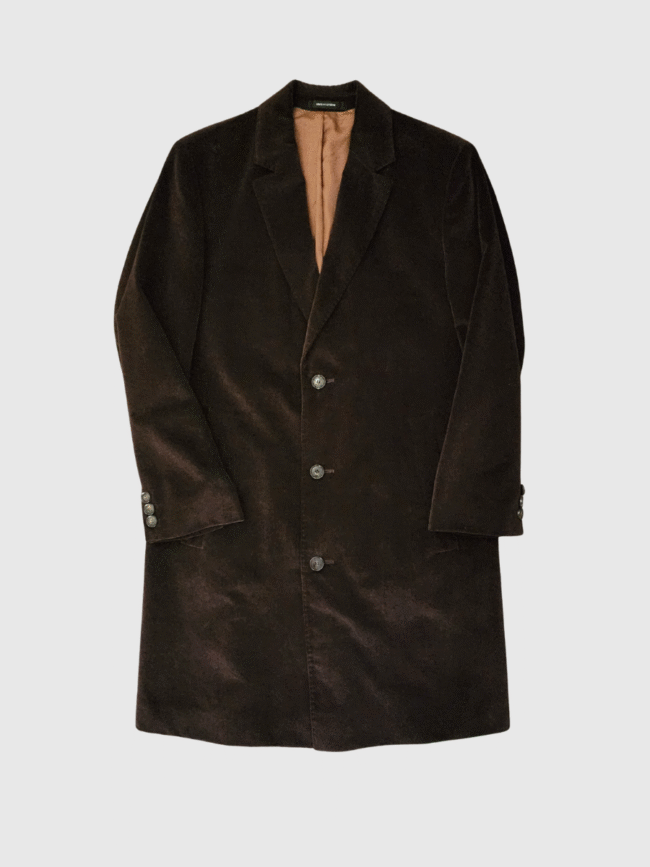 Vintage x 90s Hugo Boss Stratus Men's Brown Long Coat - Image 2