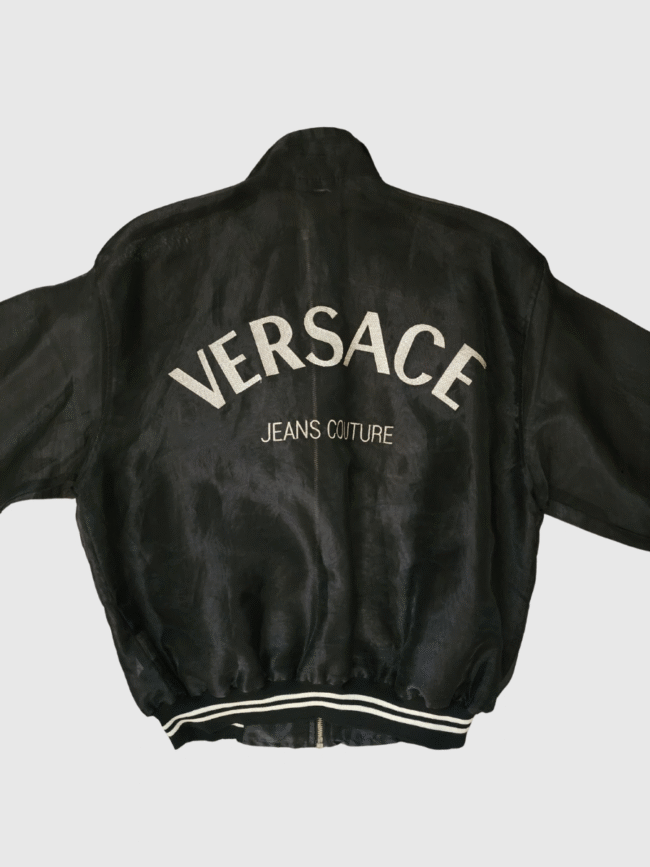 Vintage x 90s Versace Jeans Couture Transparent Bomber Jacket - Image 4