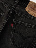 Vintage x 90s Levi's 501 Faded Black Cut-Off Denim Short - Image 5
